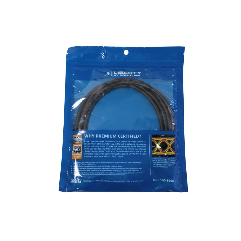 Liberty AV Solutions 6ft High-Speed HDMI Cable 4K‎ UHD Premium Certified Black